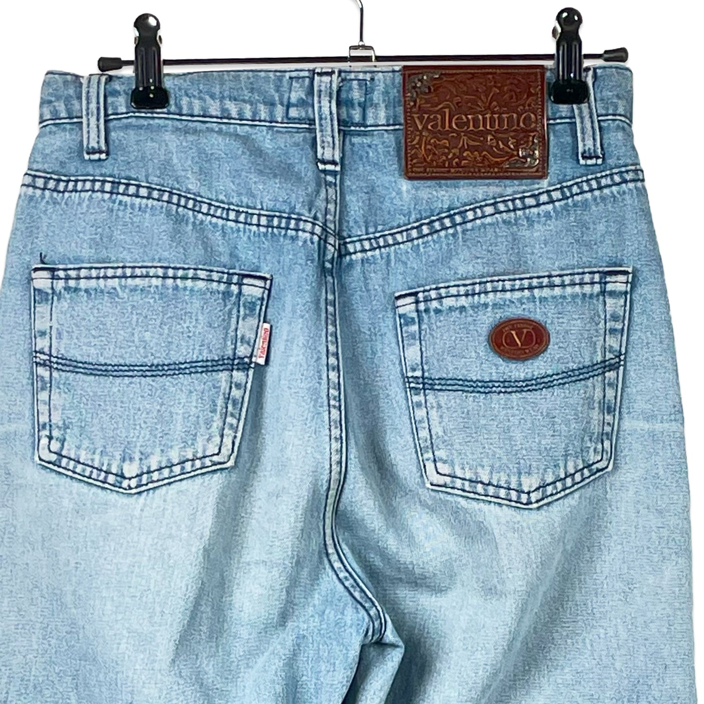 Valentino High Waisted Denim Jeans Light Blue -29