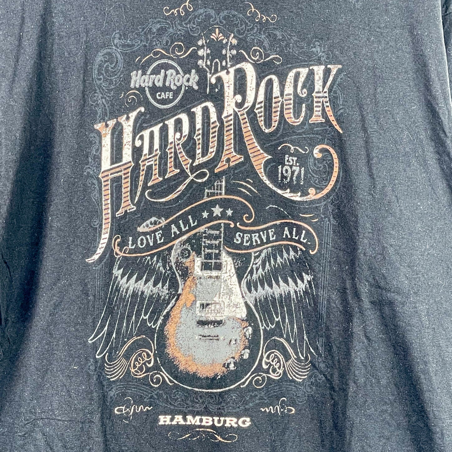 Vintage 80s Band T-Shirt Hard Rock Cafe Schwarz-XL