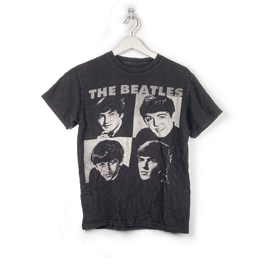 Vintage 80s Band T-Shirt Beatles Schwarz-S