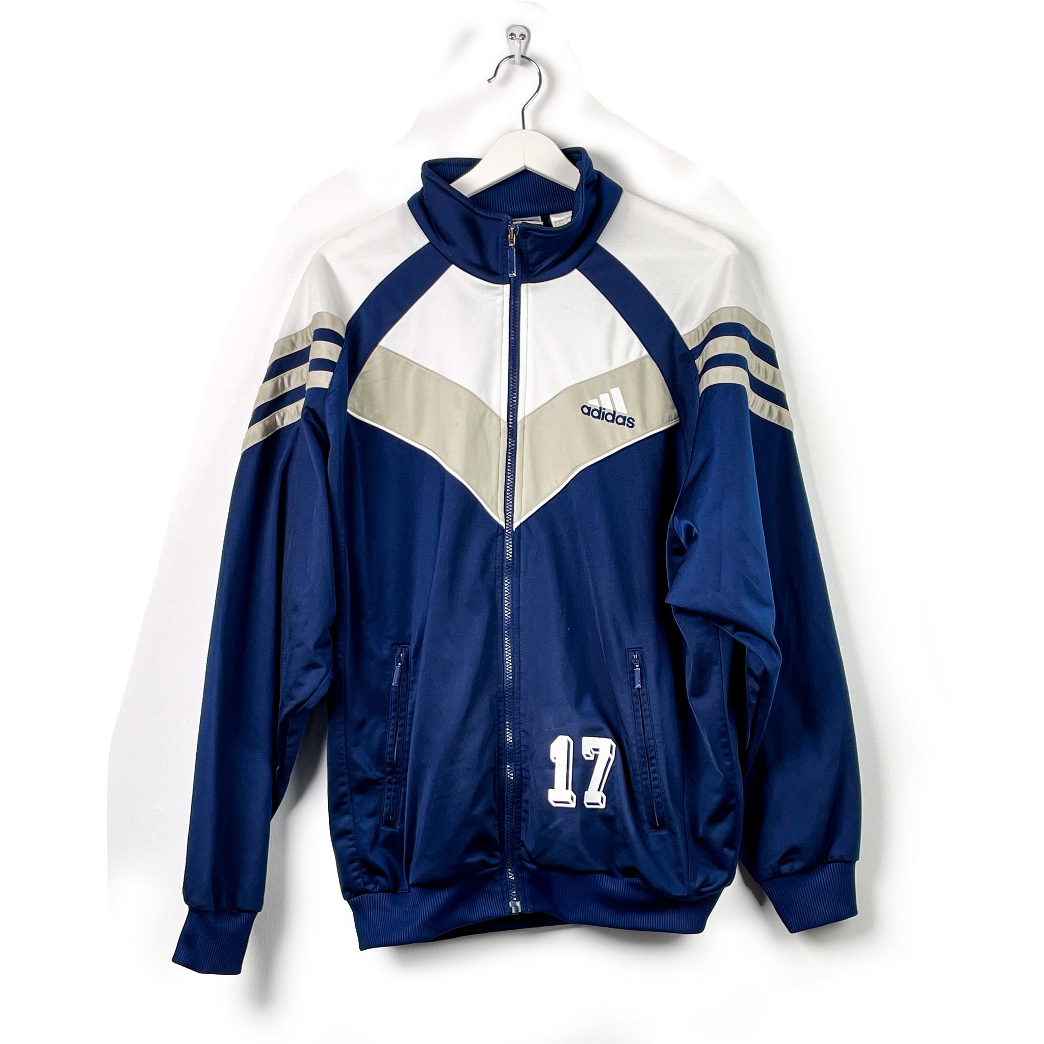 Trainingsjacke Adidas Blau WeiB L Honey Vintage